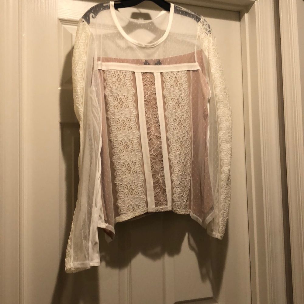 Lace cream top